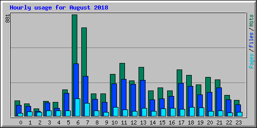 Hourly usage for August 2018